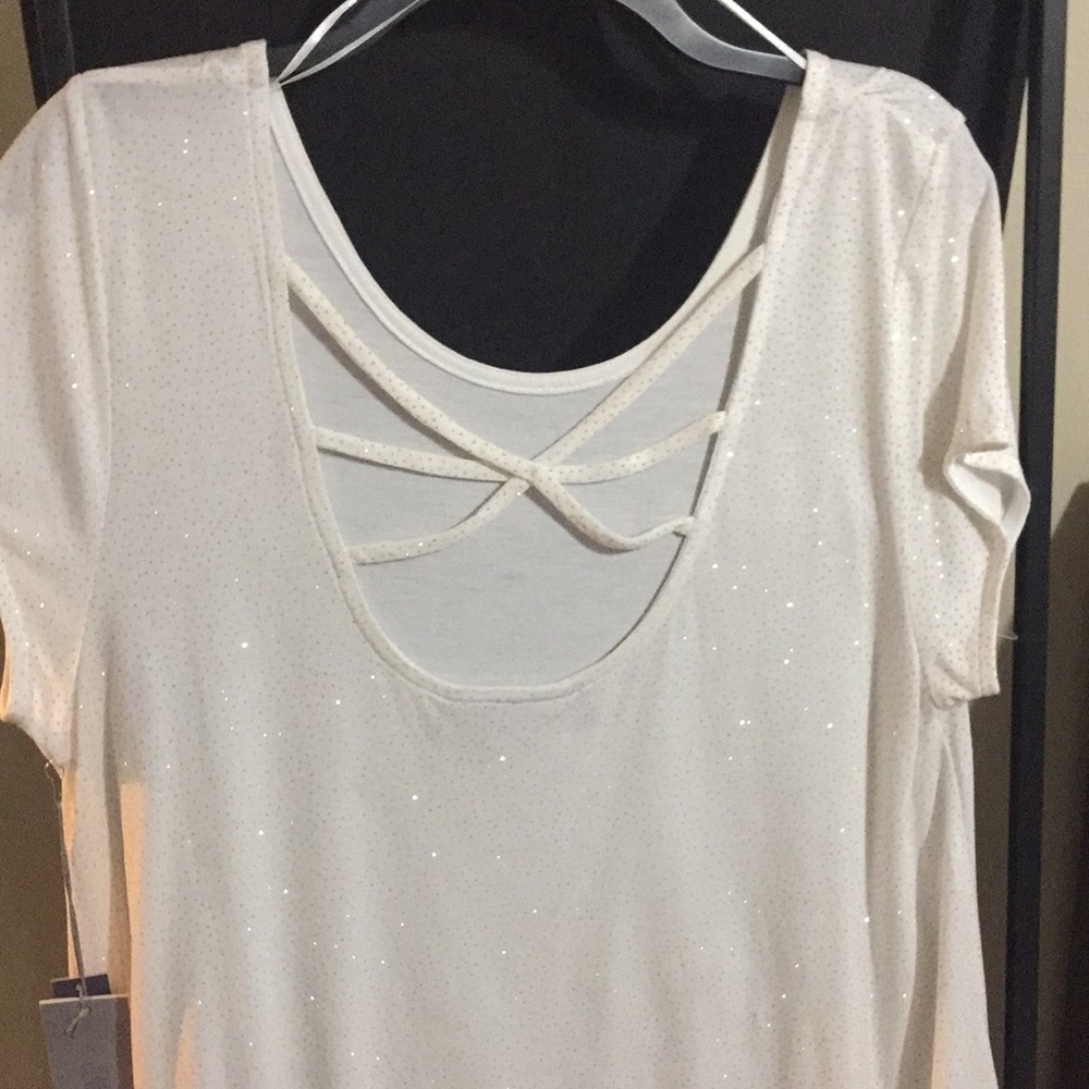 New w tags Jennifer Lopez cream and gold blouse